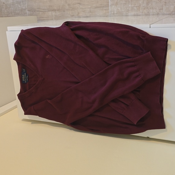 Ralph Lauren Pima Cotton V-Neck Sweater - Picture 2 of 3